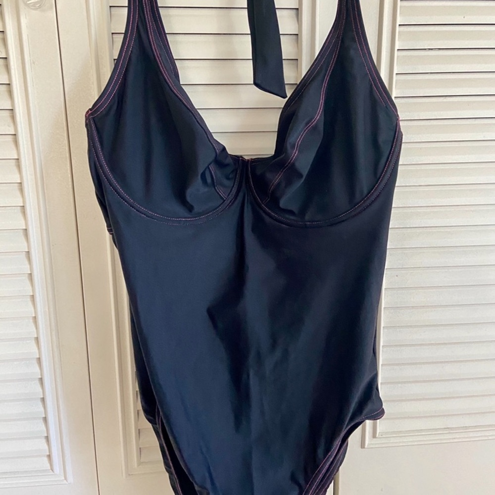 FIGLEAVES 32FF Black Halter One Piece